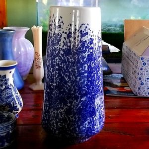 Beautiful cobalt blue and white  vase.